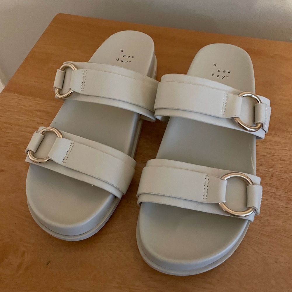 A New Day Light Cream Slide Sandals